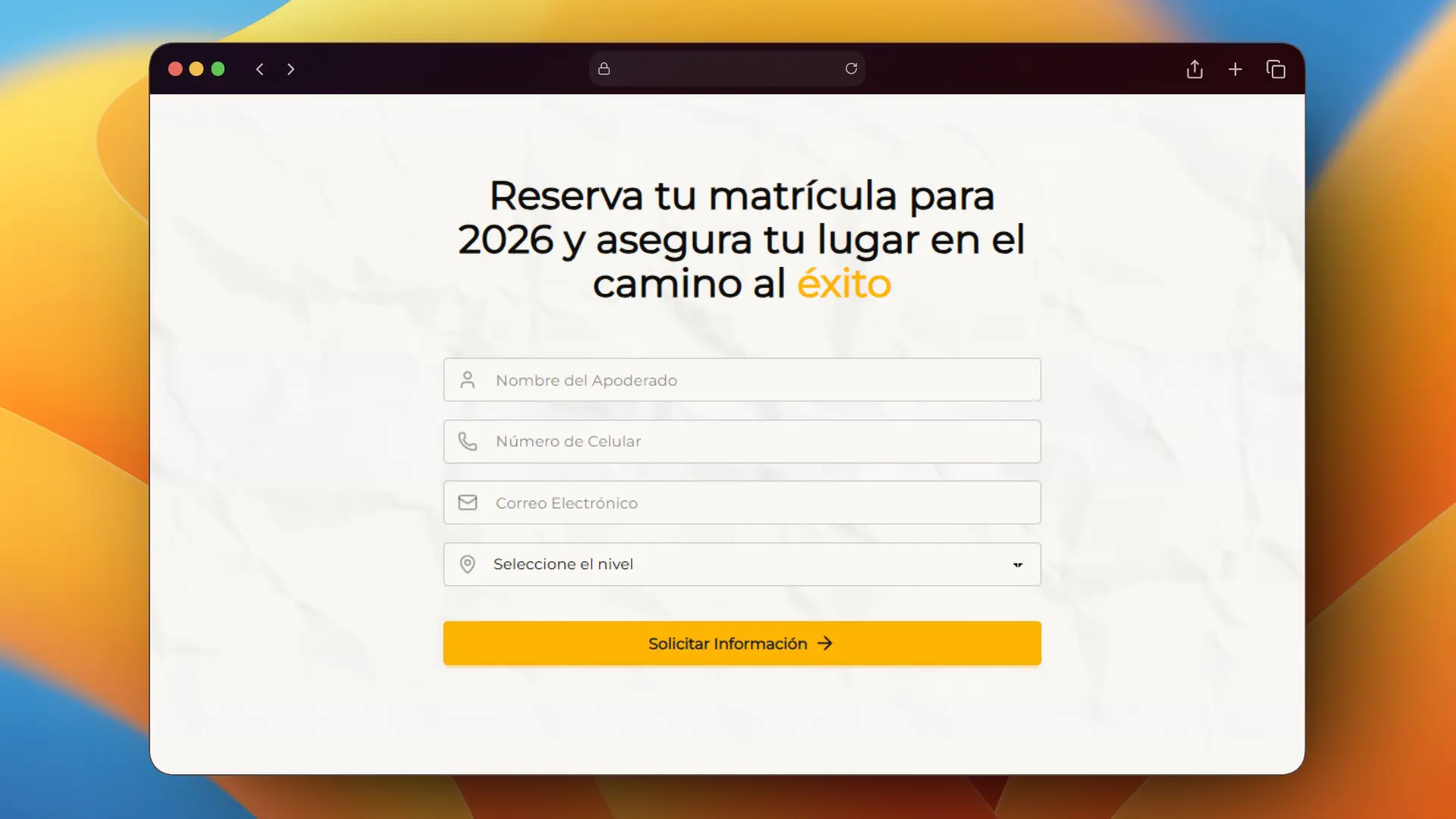 Sección de contacto del Colegio Educere