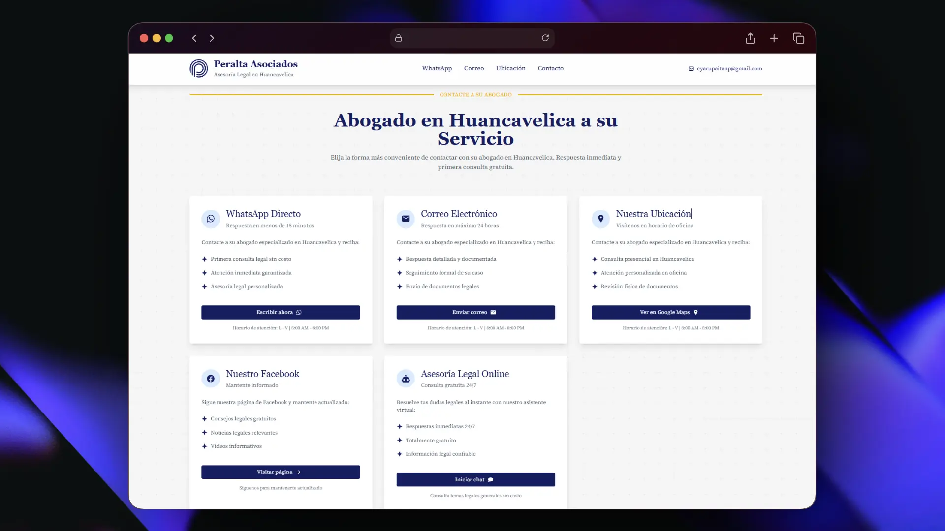 Sección de contacto