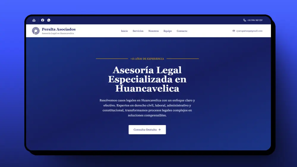 Vista previa del proyecto Página Web de Peralta Asociados