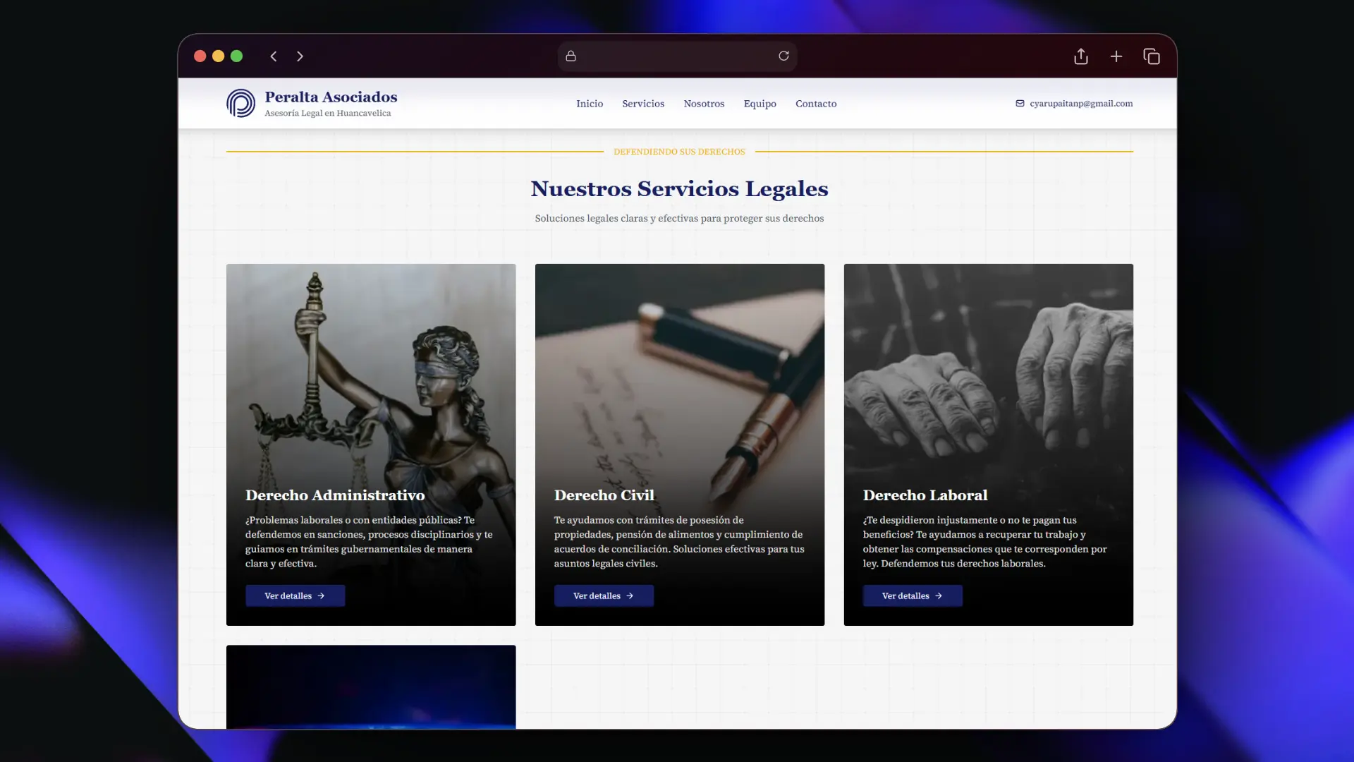 Sección de servicios