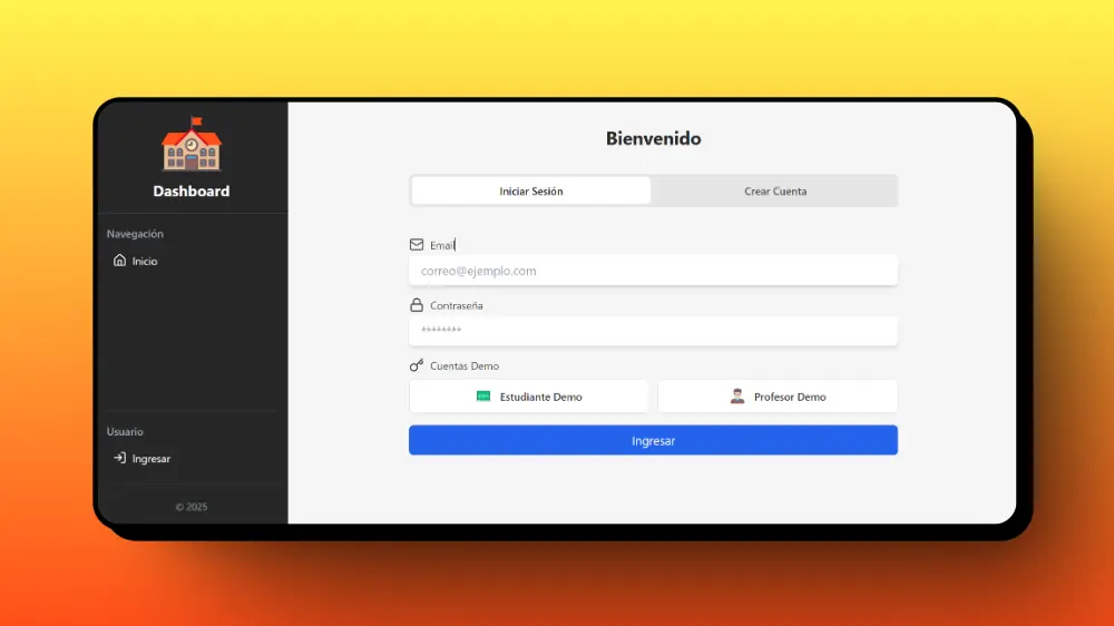 Vista previa del proyecto Sistema de Gestión Académica